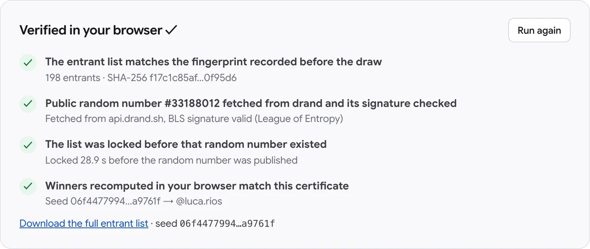 Certificate verification steps, all passed